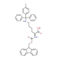 Structure of Fmoc-N’-methyltrityl-L-lysine CAS 167393-62-6