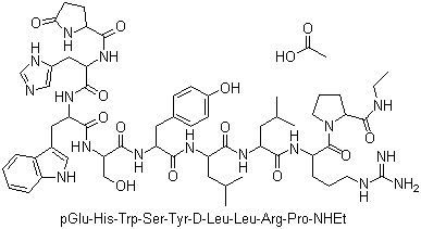[Des-Gly10,Dleu6,ProNHEt9]
LH-RH,Acetate
Leuprolide,Acetate CAS 74381-53-6