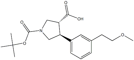 Boc-(+/-)-trans-4-[3-(2-Methoxyethyl)-phenyl]-pyrrolidine-3-carboxylic acid CAS 1161787-89-8