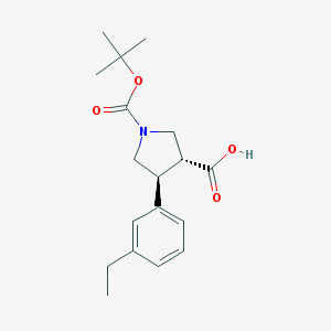 (3R,4S)-4-(3-ethylphenyl)-1-[(2-methylpropan-2-yl)oxycarbonyl]pyrrolidine-3-carboxylic acid CAS 1255933-99-3