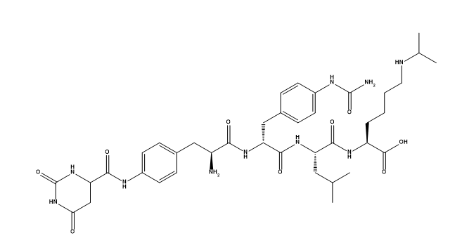 4-[2,6-dioxohexahydropyrimidin-4(S)-ylcarboxamido]-L-phenylalanyl-4-ureido-D-phenylalanyl-L-leucyl-N6-isopropyl-L-lysyl CAS PNA-2731