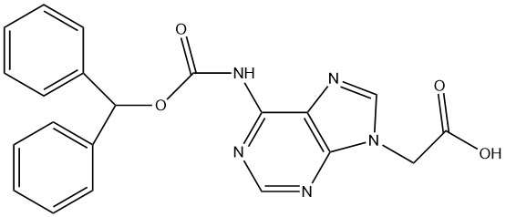 Structure of 2-(6-(((benzhydryloxy)carbonyl)amino)-9H-purin-9-yl)acetic acid CAS AANA-0130