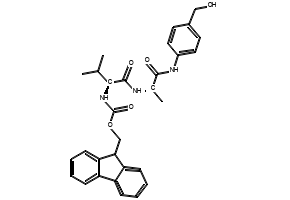 Structure of Fmoc-Val-Ala-PAB-OH CAS 1394238-91-5