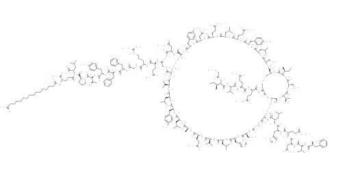 Structure of Insulin degludec CAS 844439-96-9